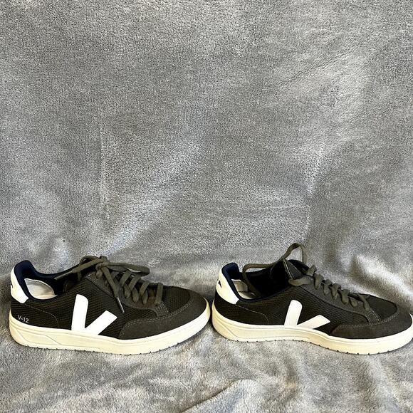 Veja V-10 Suede Sneakers Olive Green Women's 7 Low Top White Trainer Sustainable - Picture 7 of 9